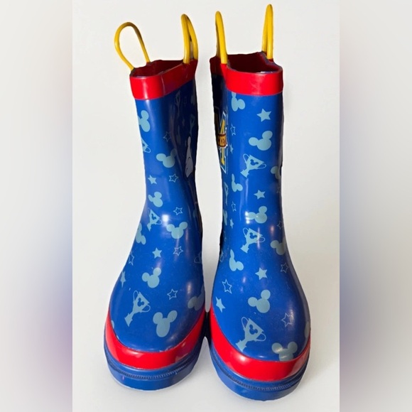 Disney Mickey Mouse Waterproof Rain Boots Kids Youth Children's Size 2 EUC - Picture 4 of 7